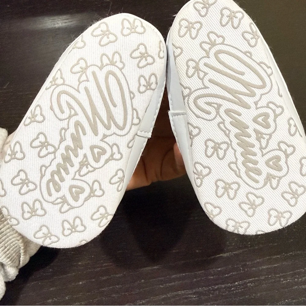 Disney Pink and White Minnie Bow Baby Walker Sneakers